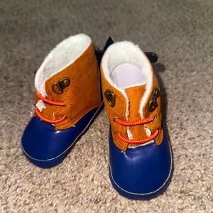 Xertia Baby Boots – Size 3, Navy Blue & Brown